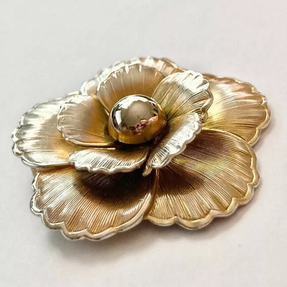 Vintage Rhea Williamson's Flower Pin by Liebo Lieba Scarf Dress Clip Signed USA - Picture 3 of 8